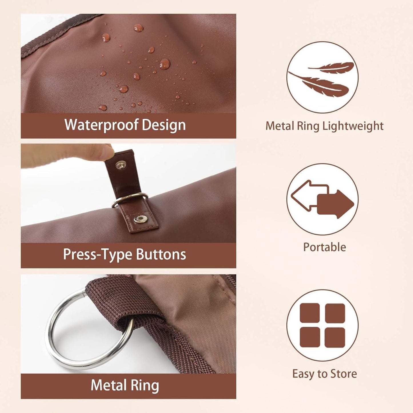 Travel Toiletry Bag for Men, Water-Resistant PU Leather Compact Roll Mens Toiletry Bag, Hanging Toiletry Bag for Travel Essentials