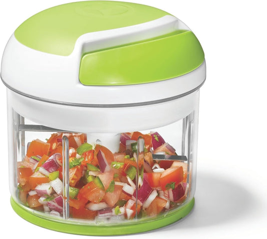 Starfrit Pull Chopper - Multi Purpose Manual Food Processor - Three Blade System for a Faster Cut - From Large Chunks to Purée - Self-Retracting Cord - Fruits, Vegetables, Meats and Crushes Ice