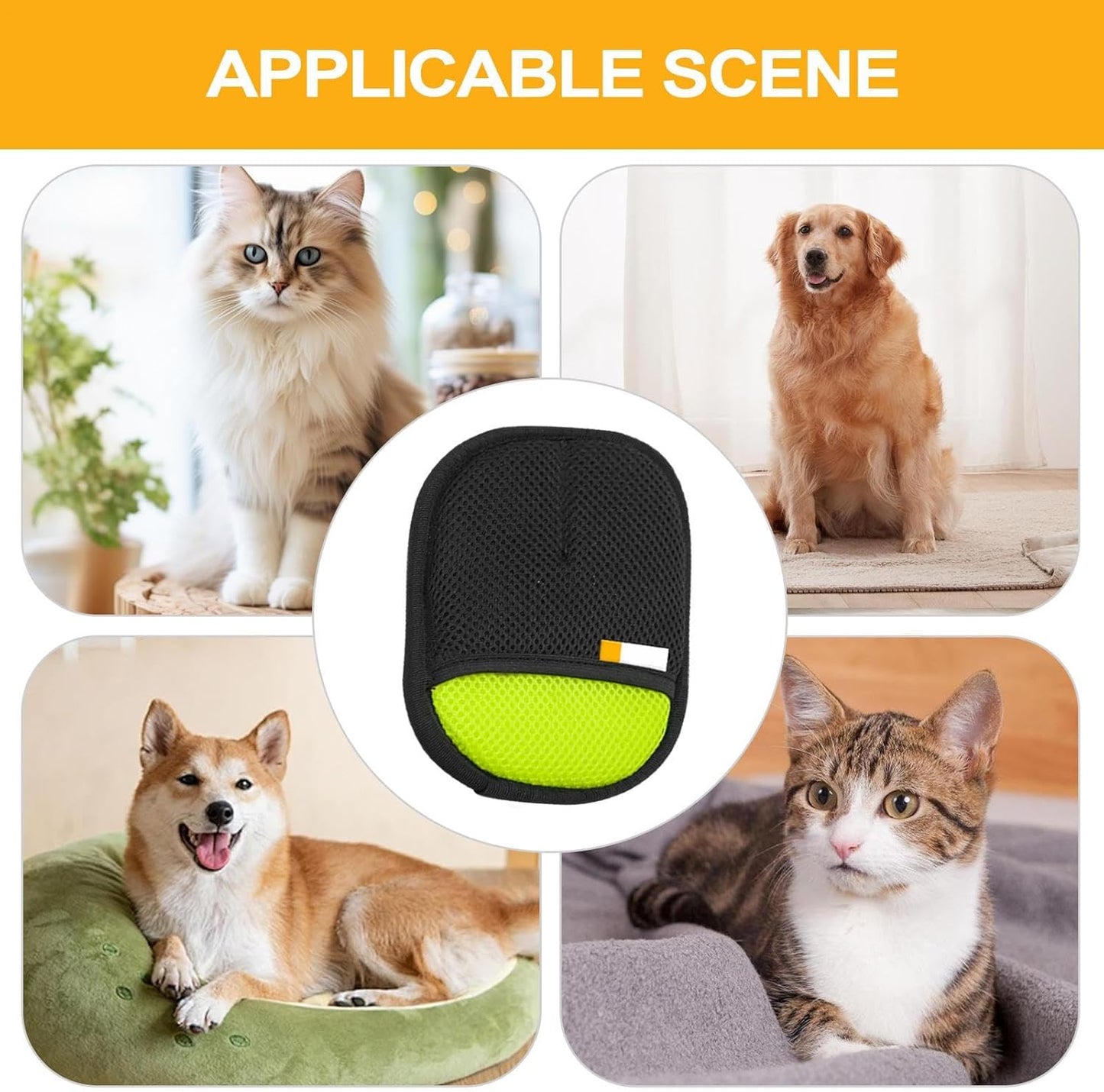 Pet Hair Remover, Grooming Gloves, Lint Cleaner Tool, Portable Brush, Efficient Hair Removal for Furniture, Bedding, Couch, Carpet, Mat, Rug Cleaning and Maintenance