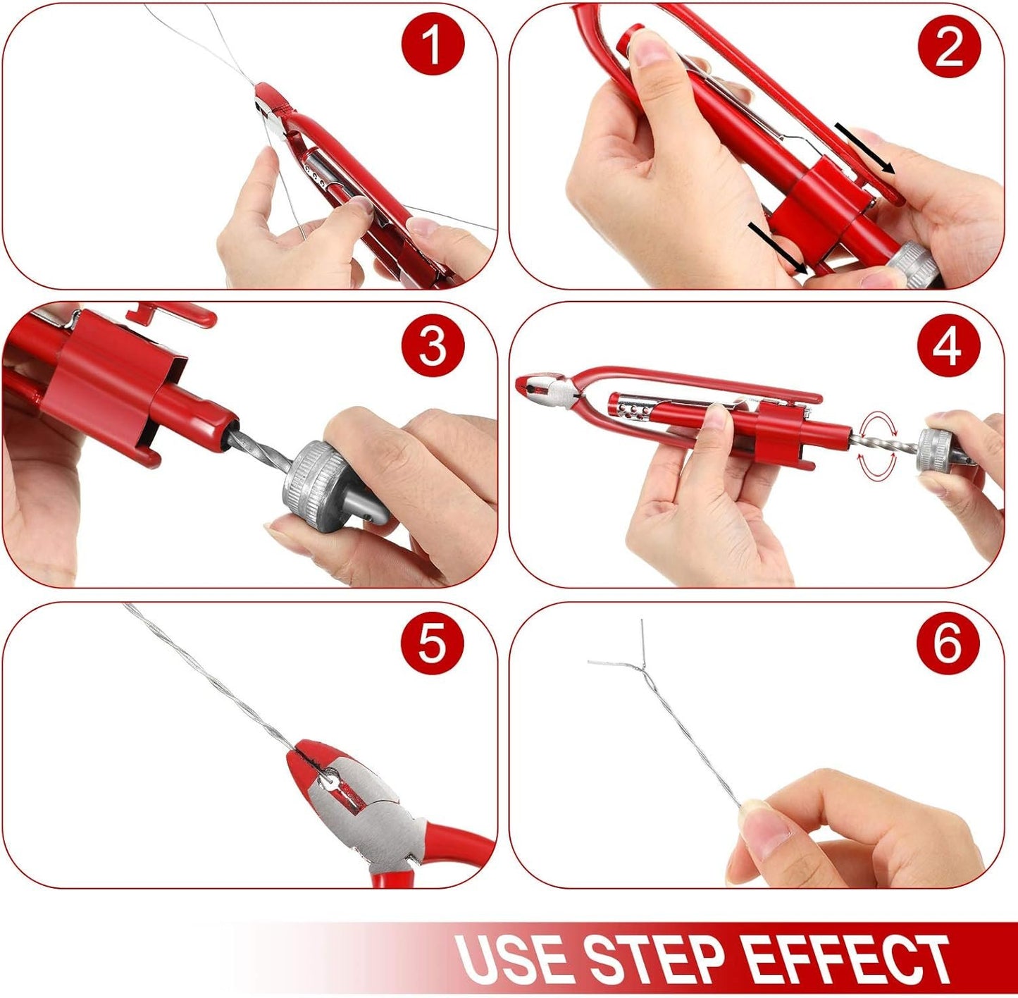 Mudder 2 Pieces Aircraft Safety Wire Twisting Pliers Tools Wire Twist Pliers 9 Inch 6 Inch for Aircraft Auto Industry(Red)