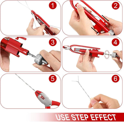 Mudder 2 Pieces Aircraft Safety Wire Twisting Pliers Tools Wire Twist Pliers 9 Inch 6 Inch for Aircraft Auto Industry(Red)