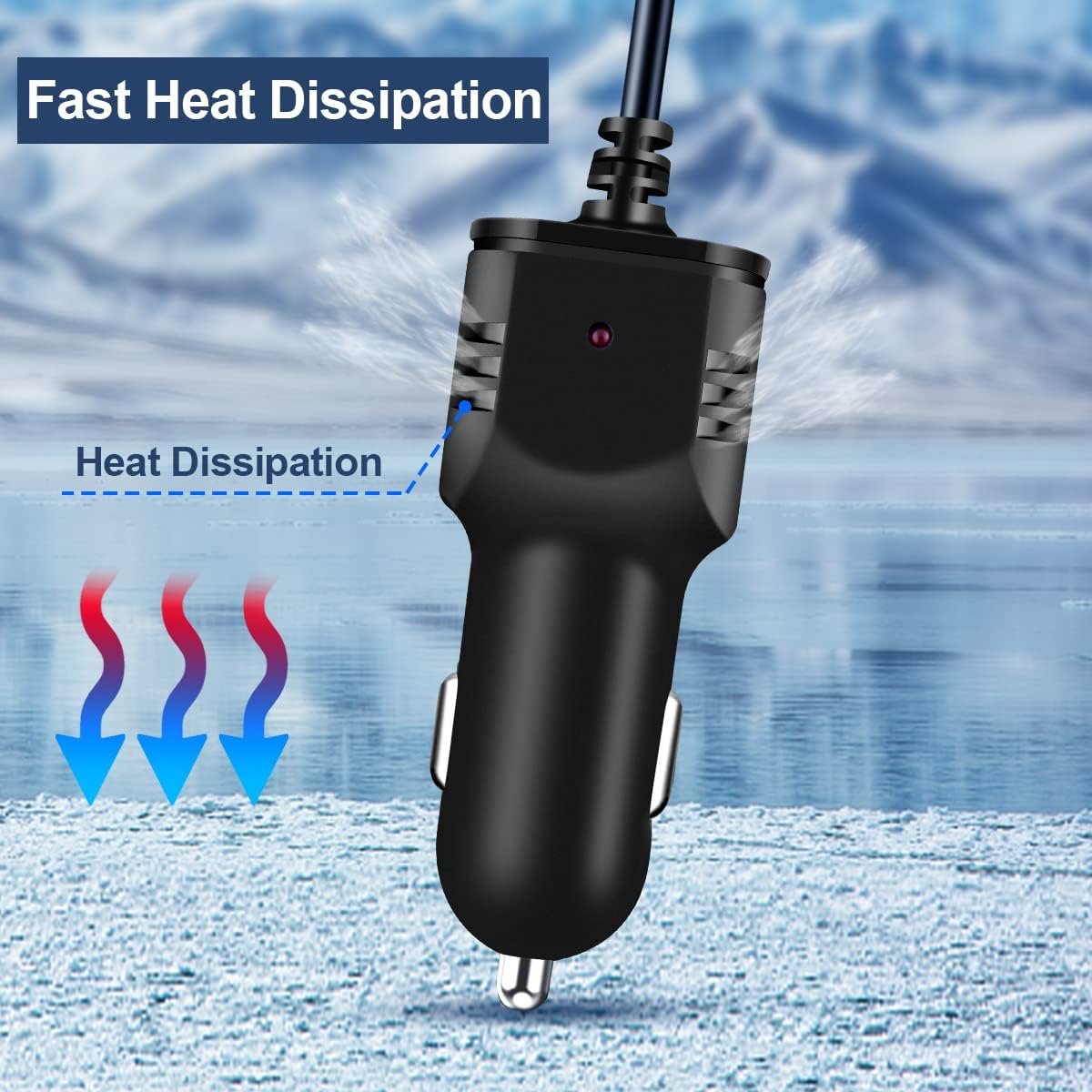 Range Tour Dash Camera Car Charger, Mini USB and Micro USB Interfaces, Driving Recorders Power Cord Universal Car Adapter Power Cord 3.5m/11.5ft 12V/24V to DC5V 2A(I Interface)