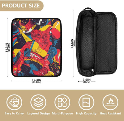 miaozhen Women Hair Tool Travel Bag with Curling Iron Mat Travel Bag for Hot Tools and Hair Care Accessories, Japanese Style, modern