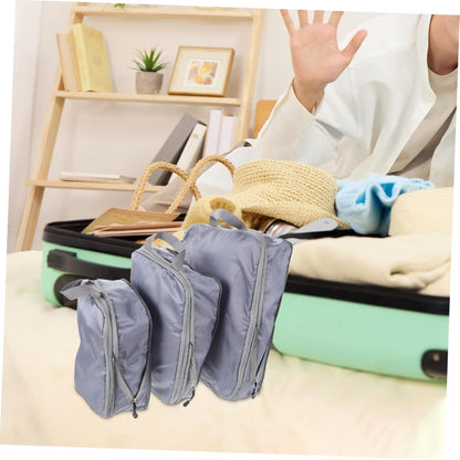 FOMIYES 3Pcs Compression Packing Cube Travel Storage Bags for Luggage Organization Durable Clothes Organizer for Travel and Expandable Design Grey