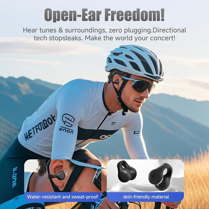 Wireless Earbuds, Clip on Headphones Over-Ear with Touch Control 13mm Speakers Stereo Sound Open Ear Buds IP5 Waterproof Sport Bluetooth Earphones 40H Playback Headset for Work Fitness