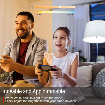 Paul Russells Smart LED Candle Bulb, 4.8W E27 Edison Screw, 450lm, Compatible with Alexa and Google Home Light Bulbs, 40W Energy Saving, No Hub Require, RGBCW 2700K-6500K,Wi-Fi 2.4GHz Only, 10 Packs