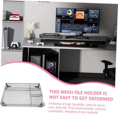 COHEALI Metal File Organizer for Office Capacity Mesh Magazine Holder Versatile Document Storage Basket for Folders Notebooks Mail for Home and Workspace Organization