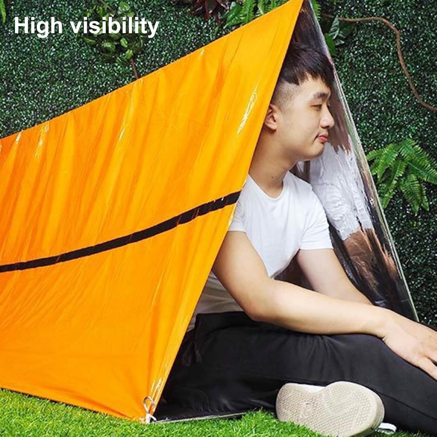 Wilitto Emergency Tent Portable Thermal Blanket Lifesaving Camping Equipment for Emergency Situations Portable Emergency Shelter Orange A