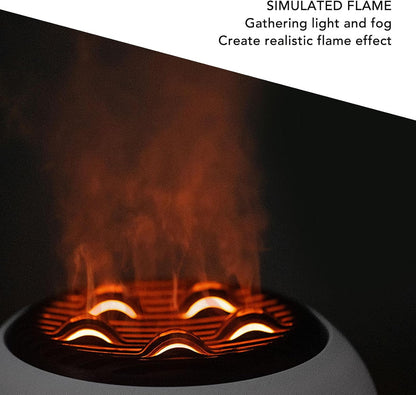 Aromatherapy Flame Diffuser, Electric Essential Oil Diffuser with 7 Color Ambient Light Remote Control High Temperature Steam Air Mist Humidifier for Home and Office