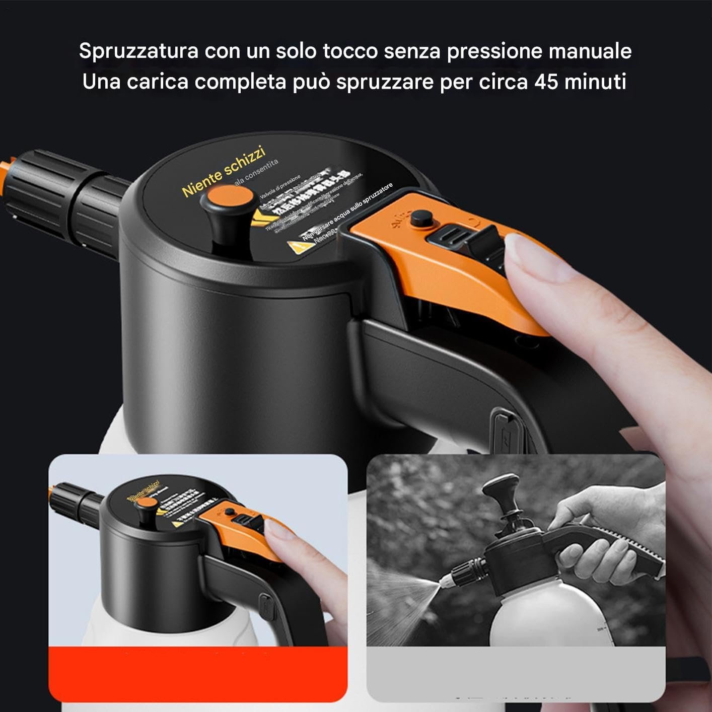 Electric Foam Sprayer, Car Detailing Tool, 4.92 x 9.65 x 4.88 inches, Cleaning Equipment, 1.8L Water Tank, Rechargeable Nozzle, 5 V Charging Port, Compact Size, for Maintenance Solution