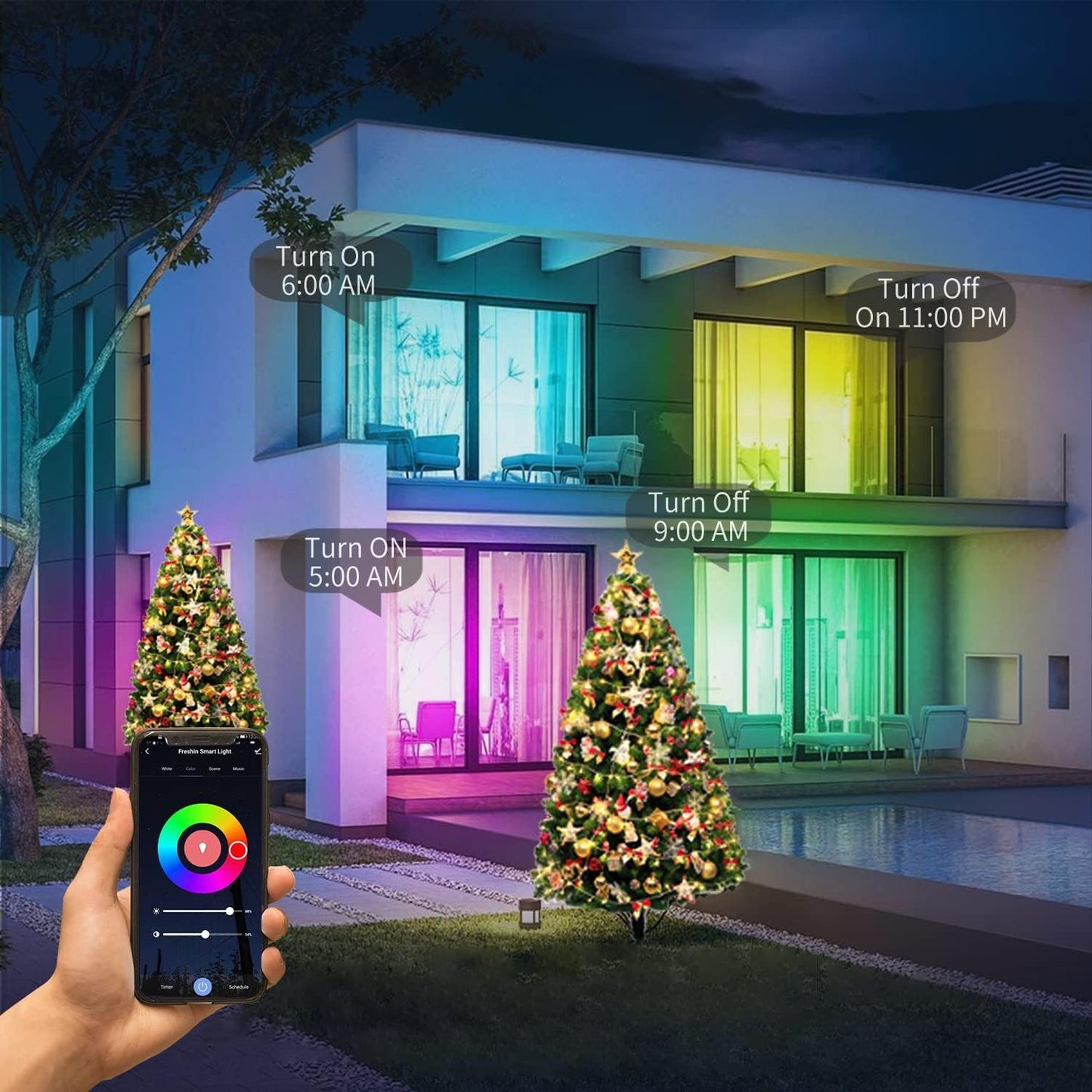 Smart LED WiFi Bulb FRESHIN E14 4.5W RGBCW LED Lamp Bulb Dimmable Light Bulb Color Changeable, Compatible with Alexa, Google Home No Hub Required ï¼ˆ1 Pack,Globe