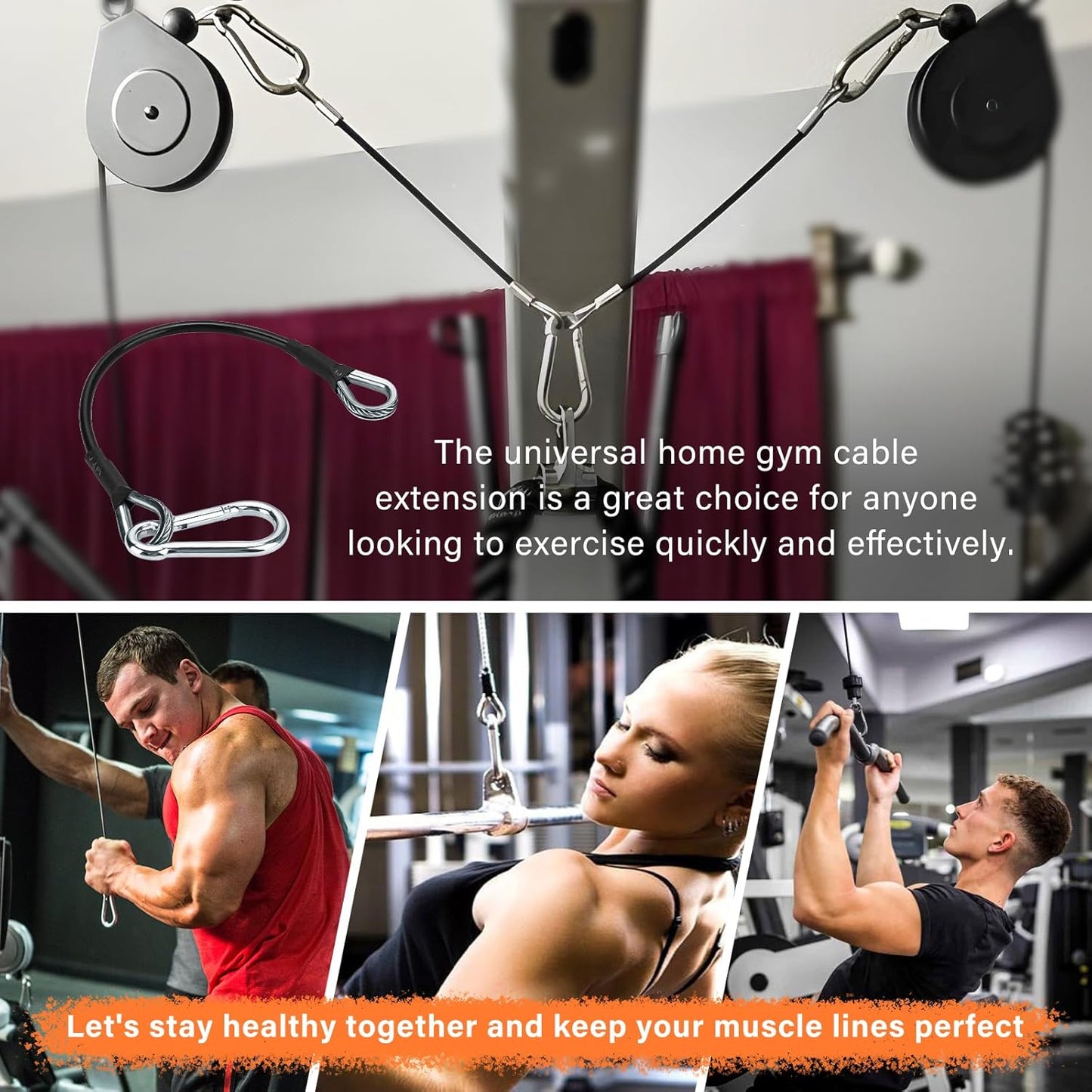 'ArrogantF 10'' Gym Cable Extension Compatible with Bowflex Home Gym Accessories,for LAT/Tricep Pull Down and Leg Extensions Machine'
