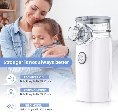 Mesh Nebulizer, Portable Nebulizer with Intuitive LED Interface and Auto-Cleaning, Handheld Nebulizer for Adults Kids