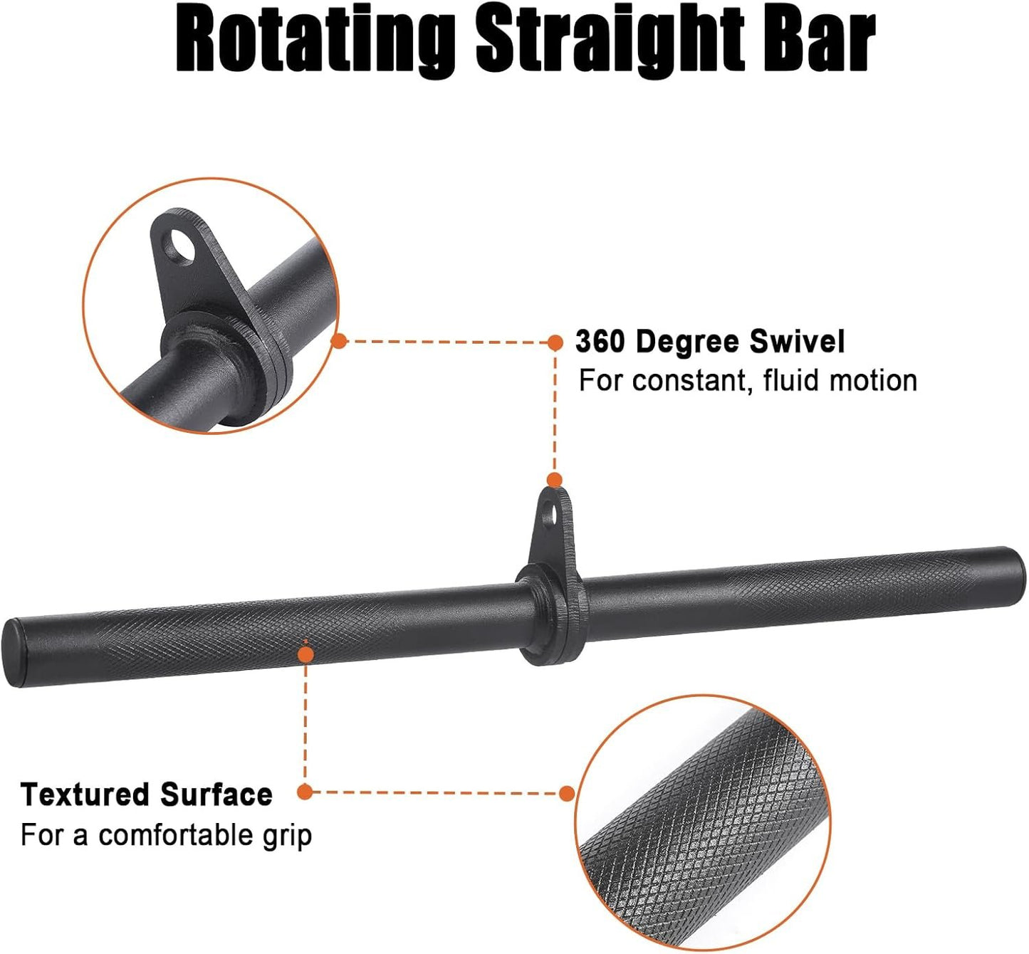 Workout Cable Machine Attachment for Home Gym, SERTT LAT Pulldown Attachments, Cable Accessories for Weight Training, Straight Pull Down Bar, Tricep Rope, Double D Row Handle