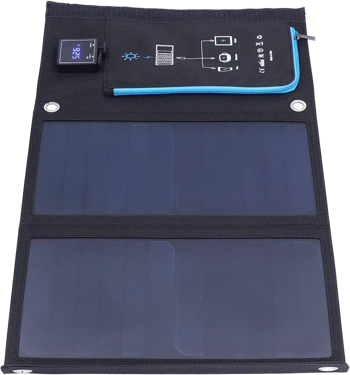 QANYEGN Portable Solar Charger, Solar Charging Bag with USB Ports, Portable Solar Power Bank for Smartphones, Tablets, Power Bank