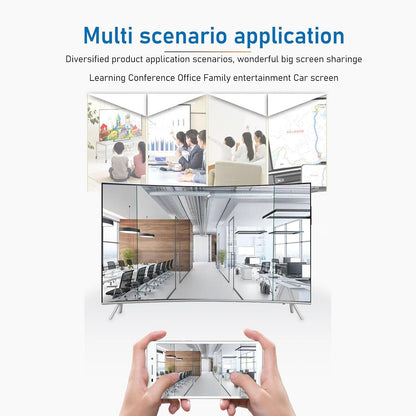 HDMI Display Dongle Adapter,for Laptop PC Smartphone to Streaming Video Audio to TV Projector,Horizontal Vertical Screen One Key Switch for Network Learning Entertainment