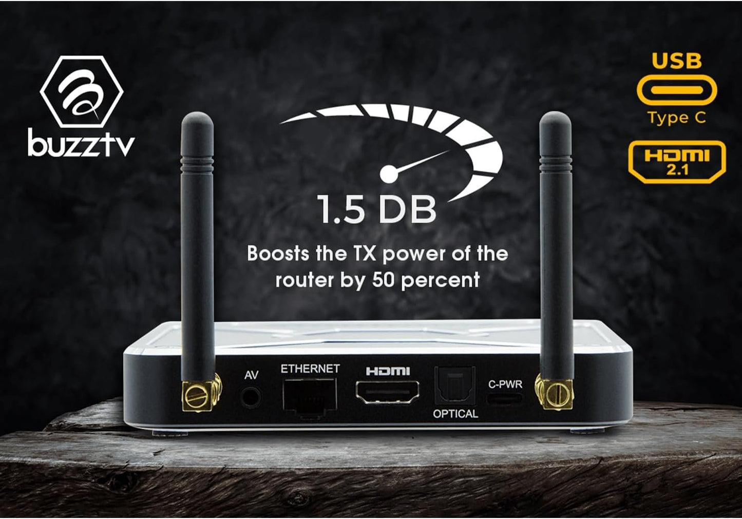 BuzzTV X5 AX-C 4K TV Box, 4GB DDR4 RAM, 128GB Expandable Storage, Dual-Band, V6 with Premium BT-400 Smart Remote Control