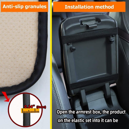 Car Armrest Storage Box Mat, Fiber Leather Car Center Console Cover, Car Armrest Seat Box Cover Accessories Interior Protection for Most Vehicle, SUV, Truck, Car (Black/Red)