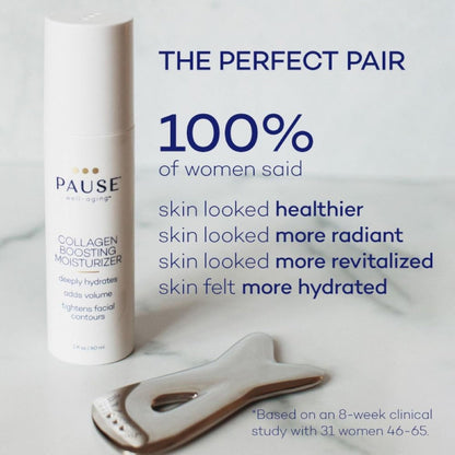Pause Well-Aging Collagen Boosting Moisturizer - Peptide Rich Moisturizer For Skin Care - Hydrating Wrinkle Cream For Face - Made with Hyaluronic Acid, Vitamin B3 and Vitamin C - 2 fl oz
