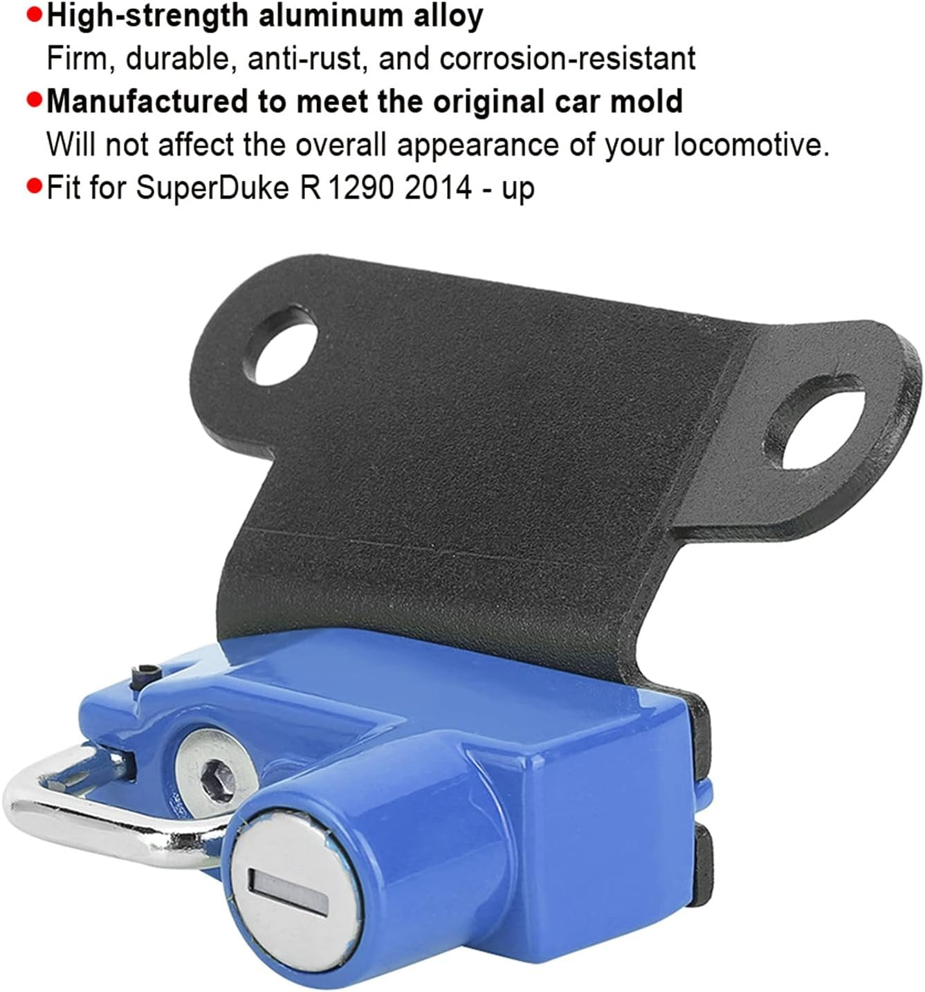Anti-Theft Aluminium Legungshelm Helm Helm Helm Lock Lock Hook for Superduke R 1290 2014 Motorcycle Helmet Safety for Anti-Heft Protection (Blue)