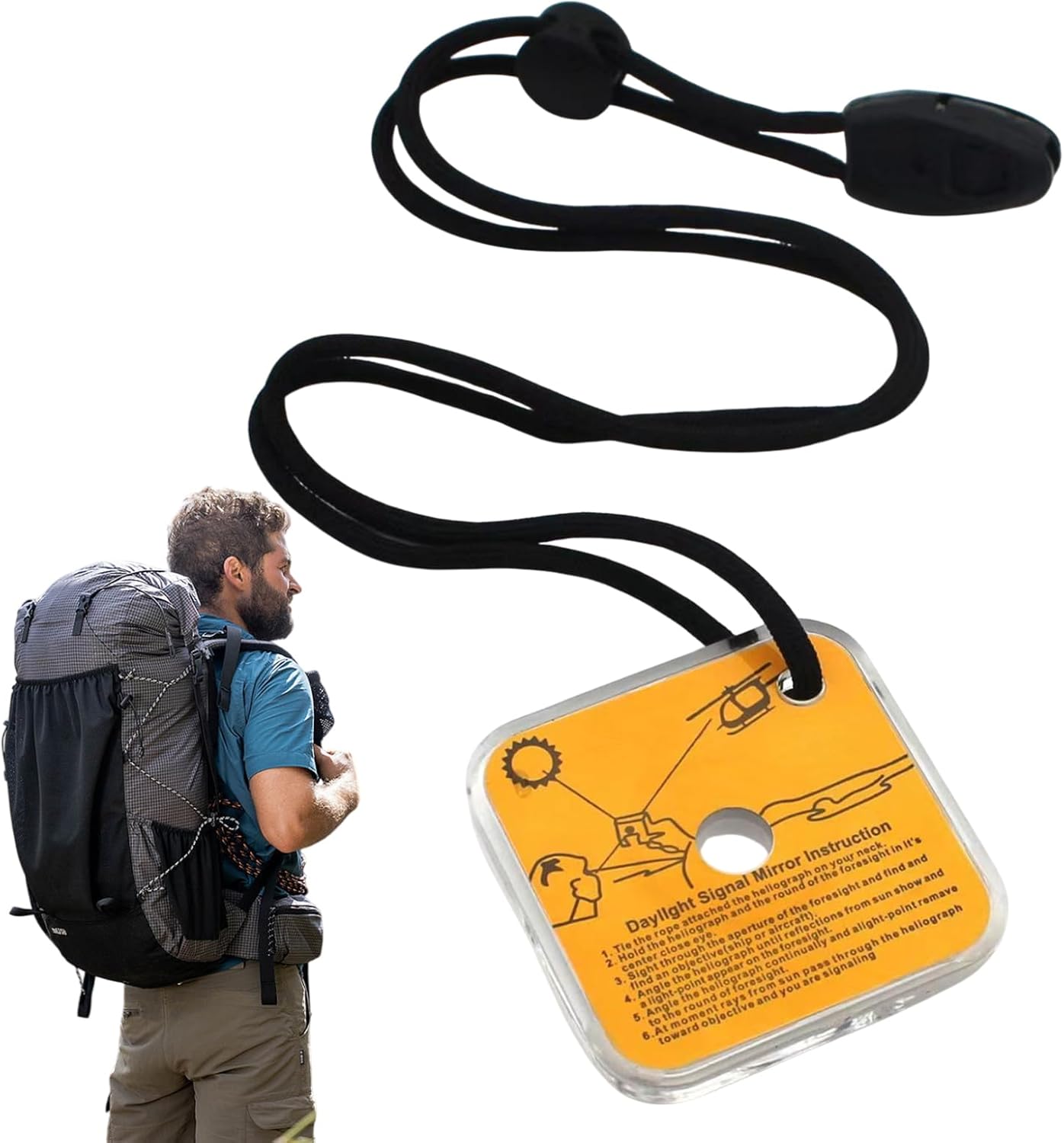 Ghjkldha Lightweight Mirror, Signal Mirror, Survival Reflective Tool, Small Outdoor Signaling Device for Camping, Hiking, Car Safety, and Adventure Travel