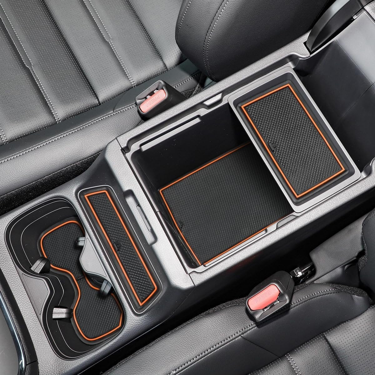 Auovo Anti-Dust Mats Compatible with Honda CRV CR-V 2023 2024 Door Slot Pad Car Interior Automotive Accessories Center Console Liners Cup Holder Liners(17PCS/Set) (Orange) (Updated),(TP-CRV23)