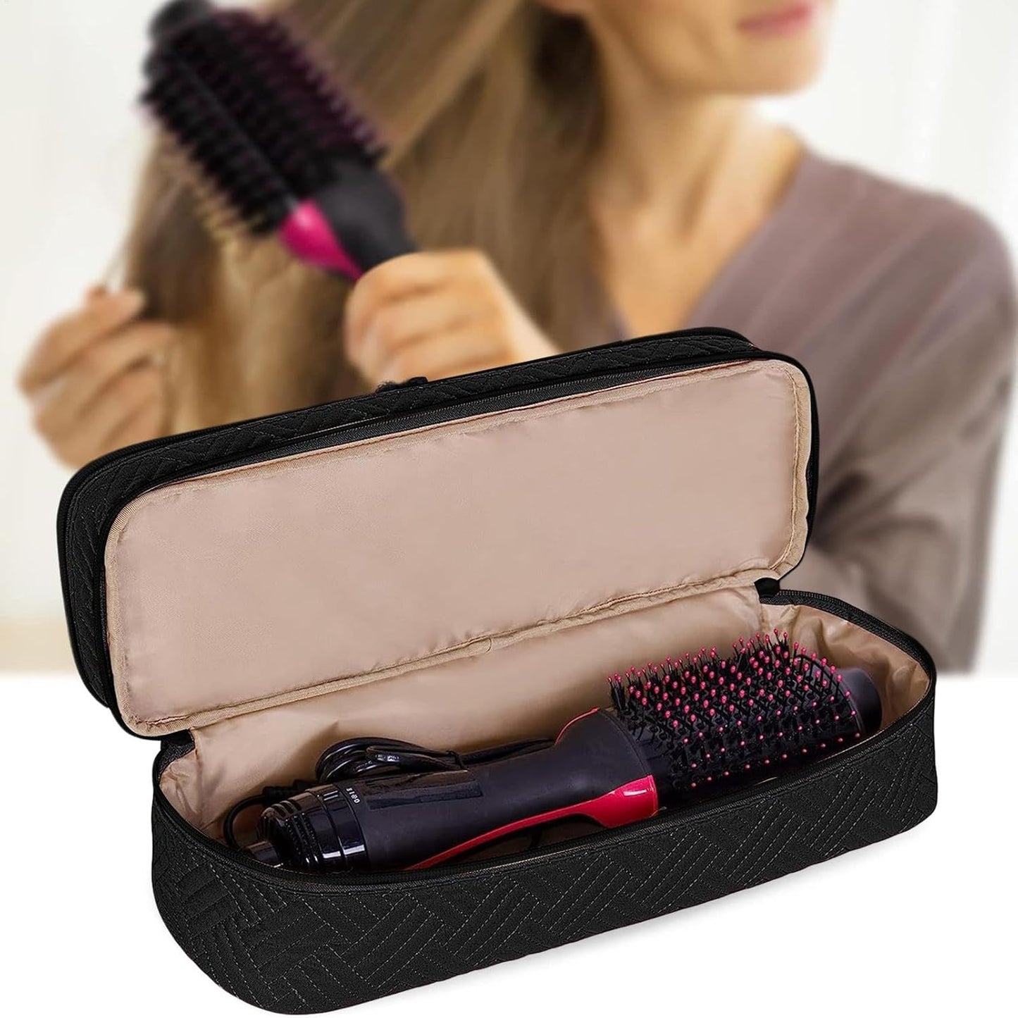 Borsa per attrezzi da viaggio per capelli - Accessori per borse, custodia per il trasporto a doppio strato | Forniture per asciugacapelli, borsa portabile, ferri piatti, accessori per la cura dei