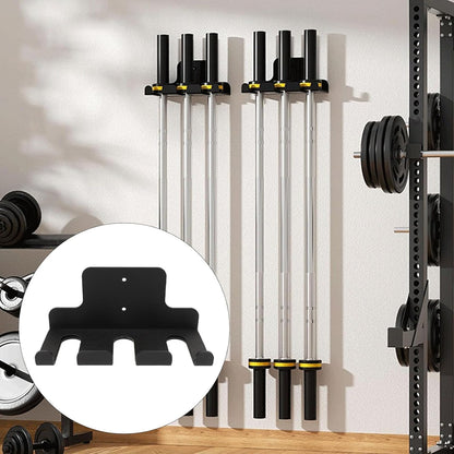 Wall Mounted Barbell Holder, Heavy Duty Carbon Steel Plate Barbell Storage Organizer with Rubber Pads Vertical Hanging Multi Purpose Barbell Storage Rack for Home Gym Accessory