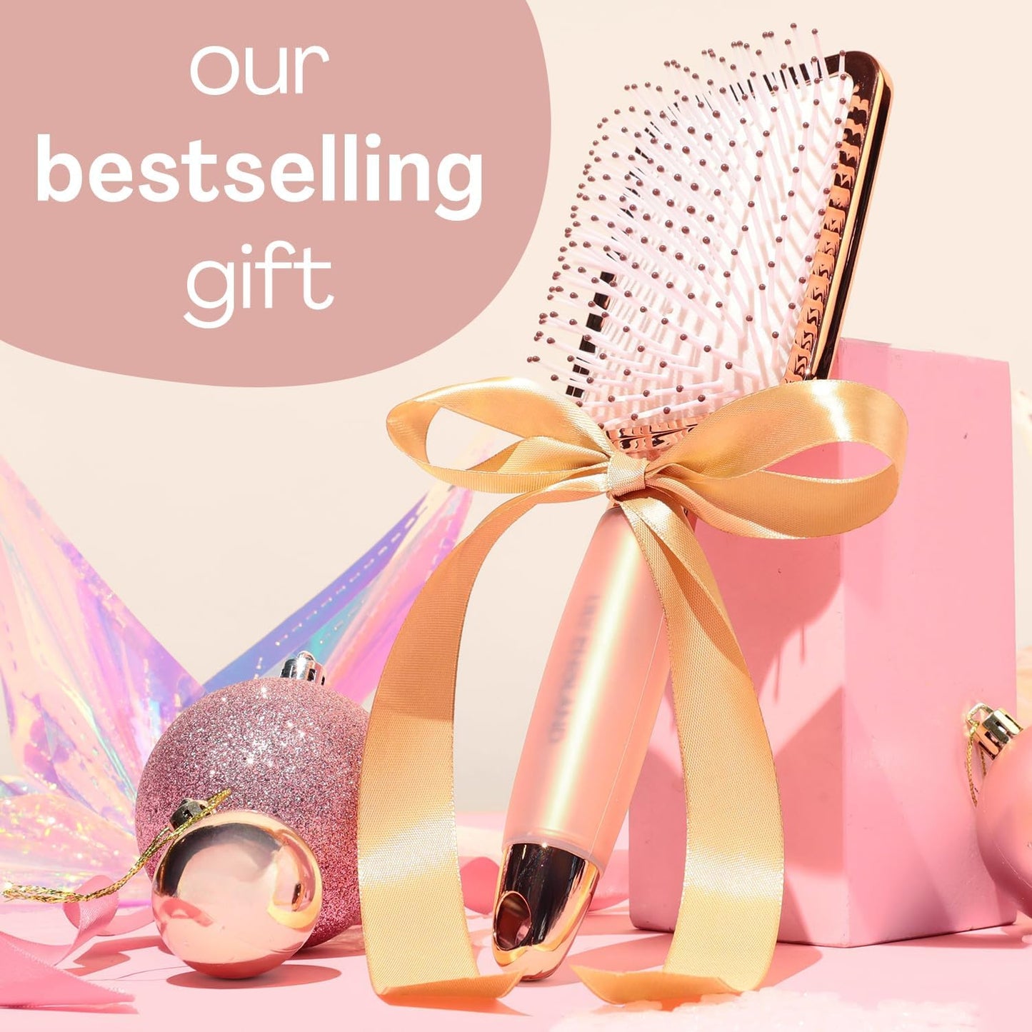 Lily England Paddle Brush Best for Detangling Straightening Hair and Blowdrying Rose Gold Hairbrush