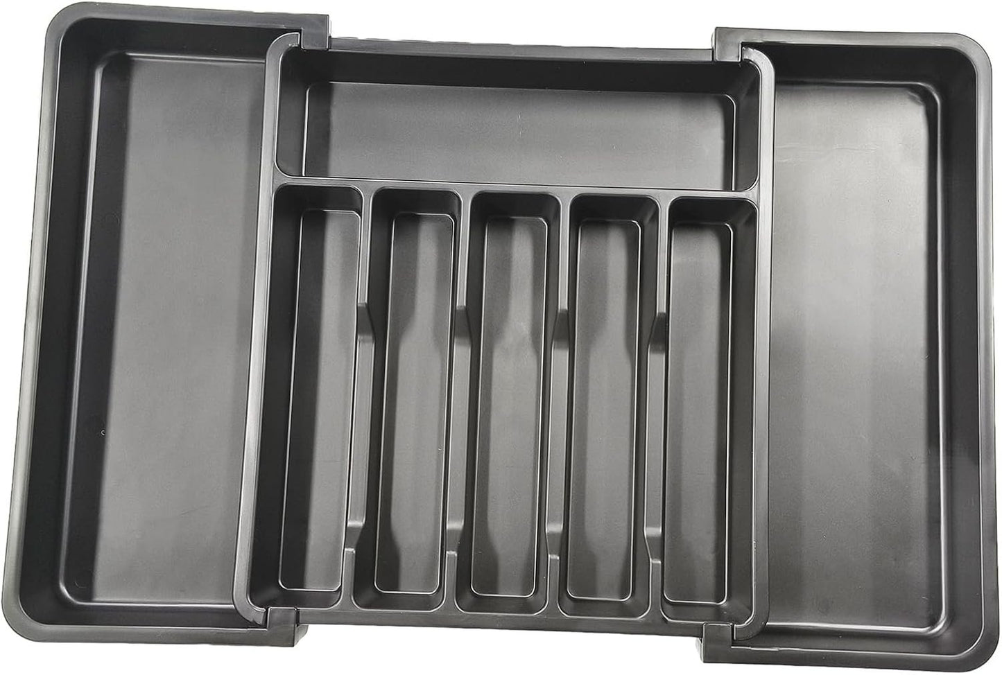 VEHIRANS Cutlery Utensil Drawer Organizer, Expandable Utensil Tray for Kitchen, Silverware Holder, Adjustable Plastic Storage for Spoons Forks Knives, Organizers and Storage,Large (Black)