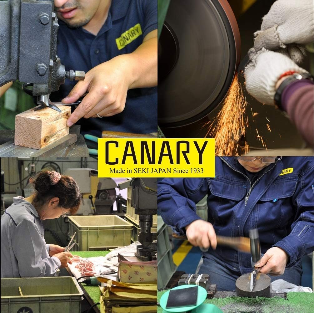 CANARY Corrugated Cardboard Cutter Dan Chan, Safety Box Cutter Knife [Non-Stick Fluorine Coating Blade], Made in Japan, Yellow (DC-190F-1) (Bulk 5 pcs)
