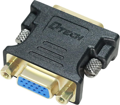 DTECH DVI to VGA Adapter DVI-D Male to VGA Female Converter 1080P Video Connector 24+1 Pin for Monitor Computer Projector