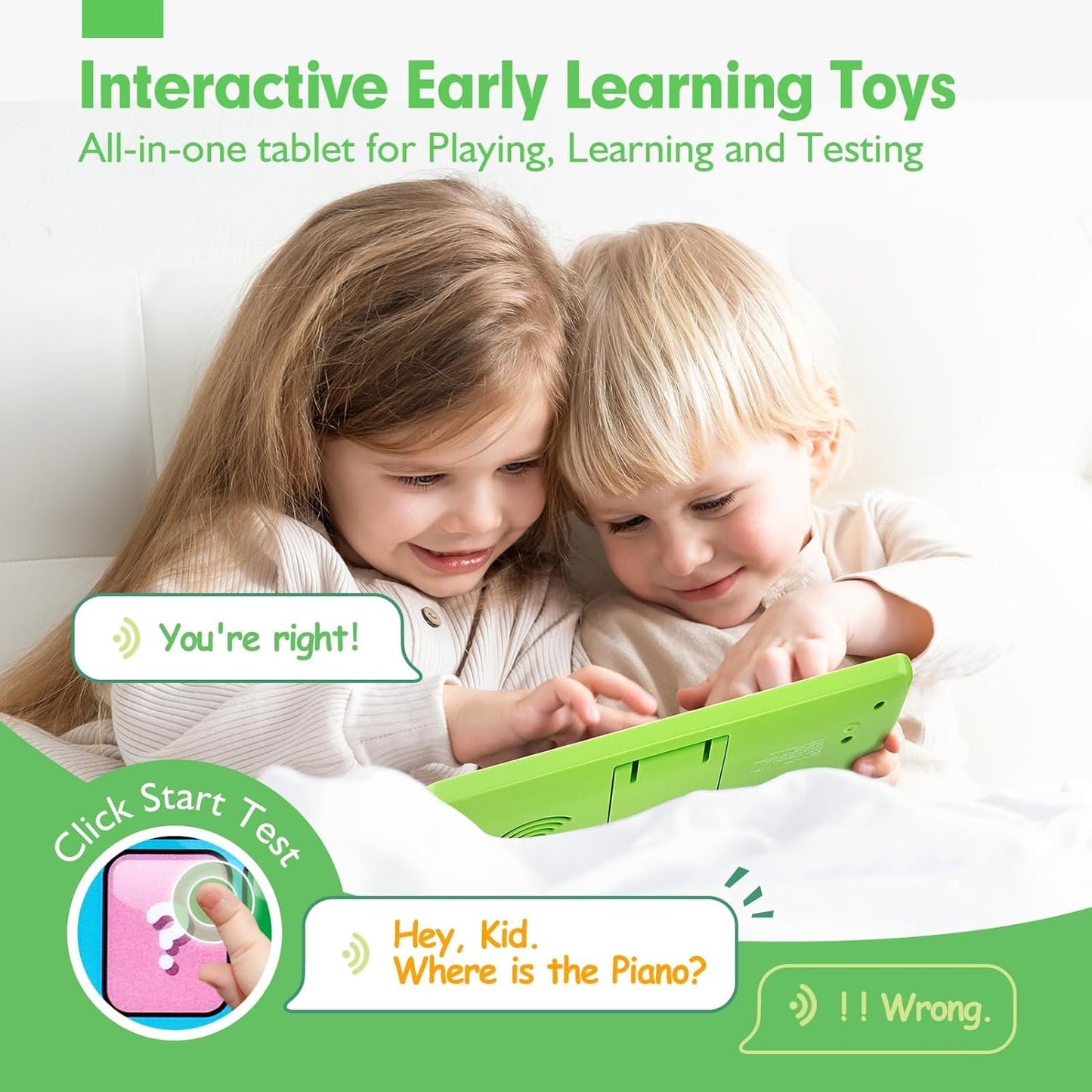 hahaland Learning Tablet for Toddlers 1-3 - Learning Toys with Music & Sound, Montessori Speech Therapy Baby Toys for 12-18 Months Boy Girl, Musical Toys with Letters, Numbers, Shapes, and Lights