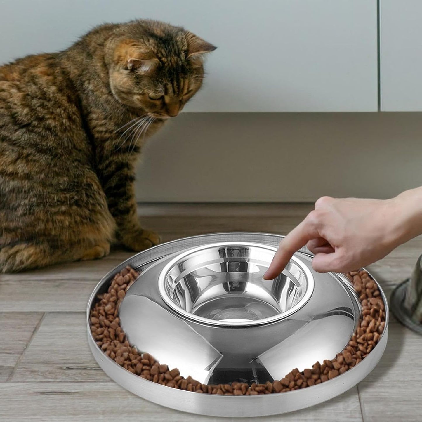 Ciotola integrata per cani con irrigazione lenta, con cuscinetto in silicone antiscivolo, ciotola per mangiare cuccioli di gattino e pollo a cubetti