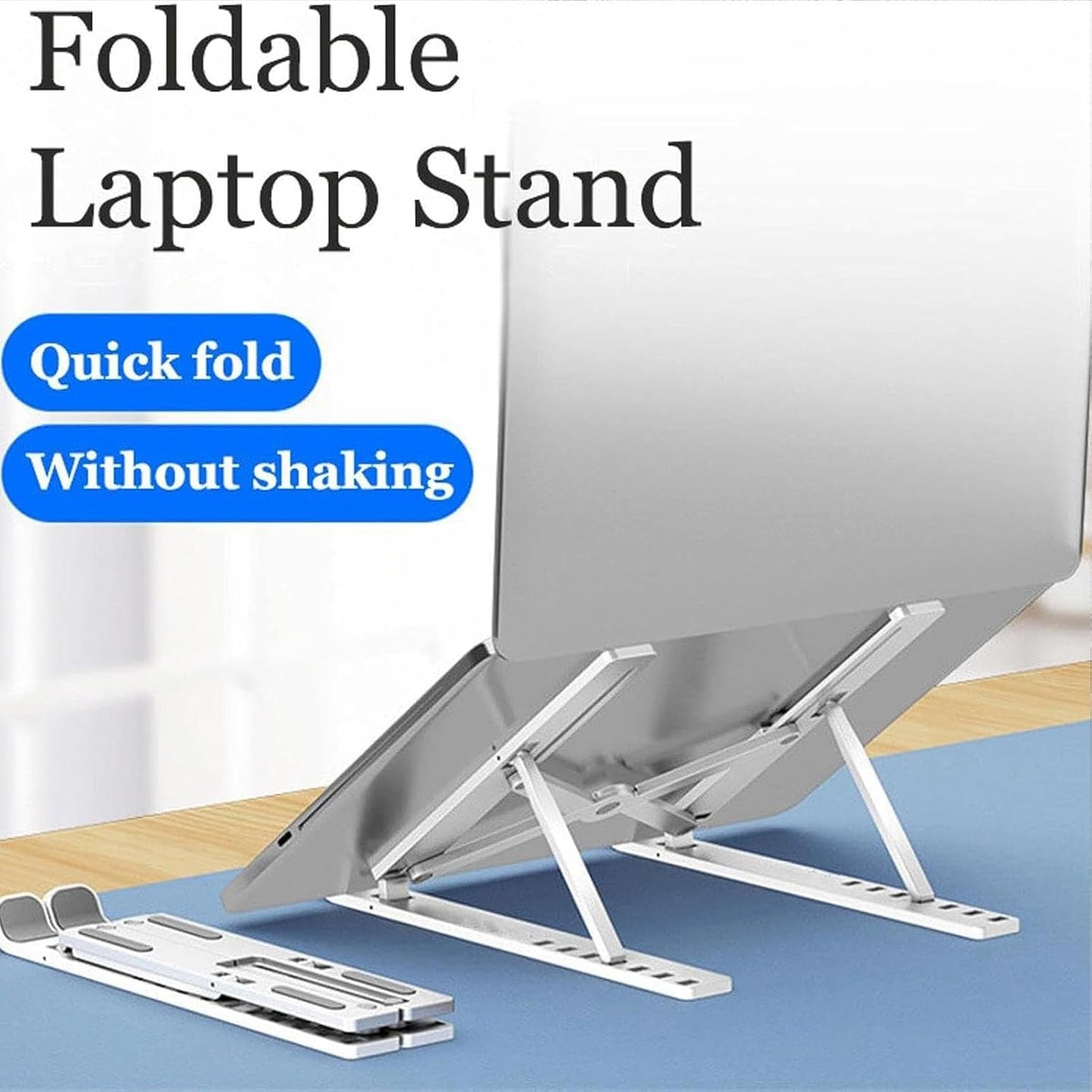 Foldable Laptop Stand,Ergonomic Pad Stand | Height Adjustable Alloy Cooling Laptop Riser for Notebook, Laptop, Computer, PC