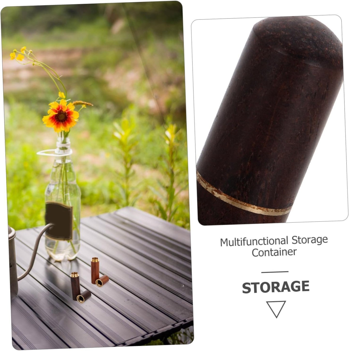 KITANDOVE 2pcs Storage Bin Water Proof Matches Small Waterproof Container Pill Container Survival Water Wood