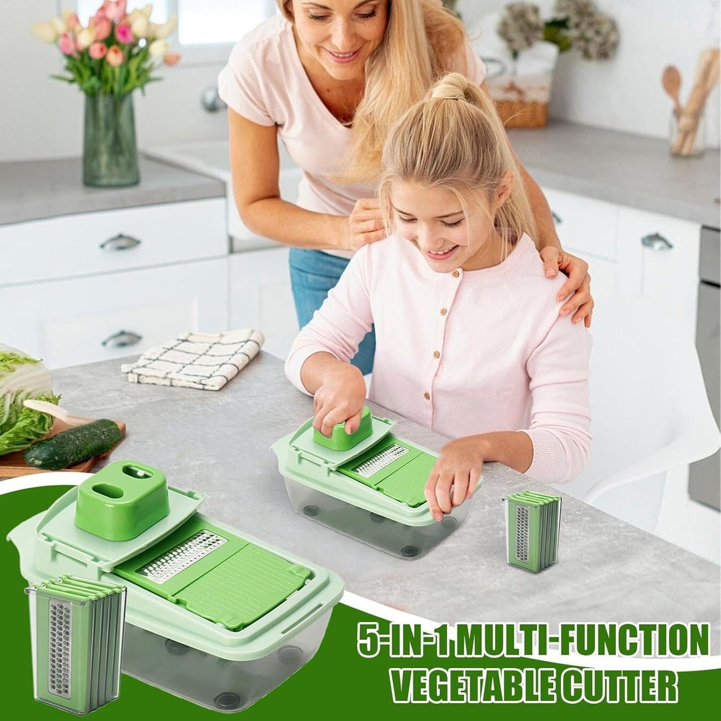 Vegetable Chopper, Cucumber Slicer Food Cutter, Easy Food Prep Tool, Multi-functional Tomato Dicer, Fruits and Vegetable Cutter, Potato Slicer for Home, Kitchen Tool
