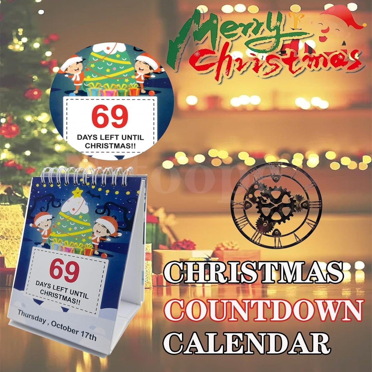 Christmas Calendar 2024 100 Days Countdown Calendar Advent Calendar for Home Office Room Christmas Countdown Gift
