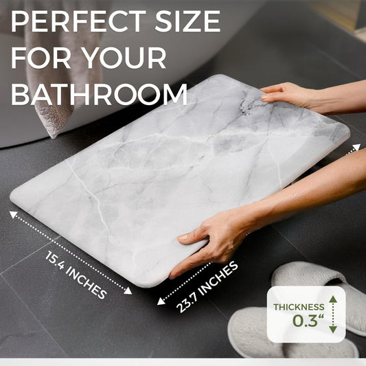 Solacea Stone Bath Mat 23.7 x 15.4 inches | Quick Dry Bath Mats for Bathroom Non Slip | Stone Bath Mats for Bathroom | Kitchen Drying Mat & Diatomaceous Earth Bath Mat | Earth Friendly Bath Mat