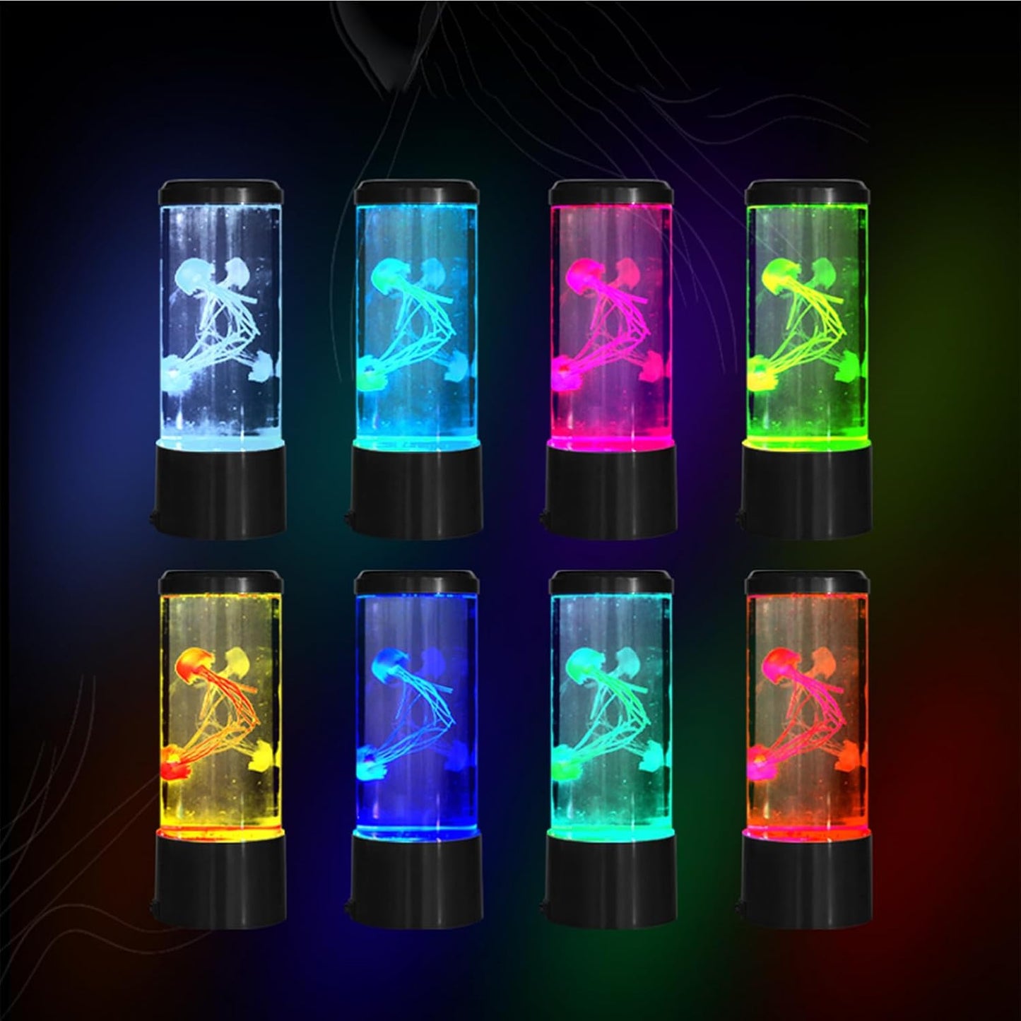 Jellyfish Mood Lamp - Silent Jellyfish Ambience Light,Color Changing Effects Table Mood Jellyfish Lamp, Desk Lamps with Remote Control for Children Bedroom