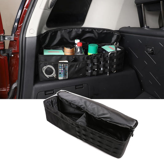 Car Trunk Organizer Compatible with Toyota FJ Cruiser 2007-2021, Rear Left Storage Organizer Multi-Compartment Oxford Cloth Car Storage Bag Space Saving, 1PCS, Black