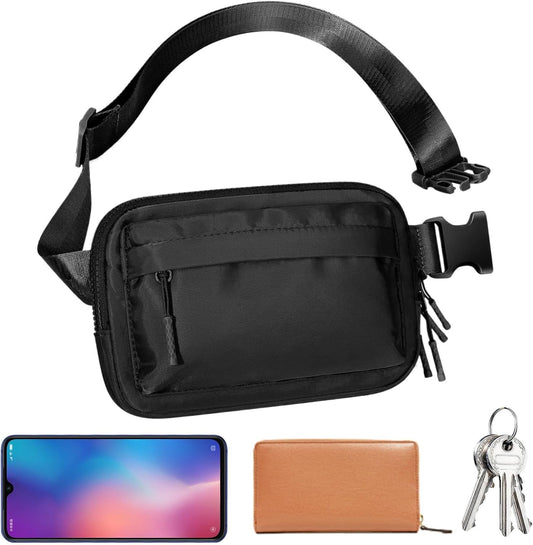 Running Waist Packs, Waterproof Waist Backpack, Running Fanny Pack, Waist Pack for Men, Waist Pack for Women, Workout Gear Accessories, Lightweight Running Pack, Adjustable Waist Bag, Black, Please