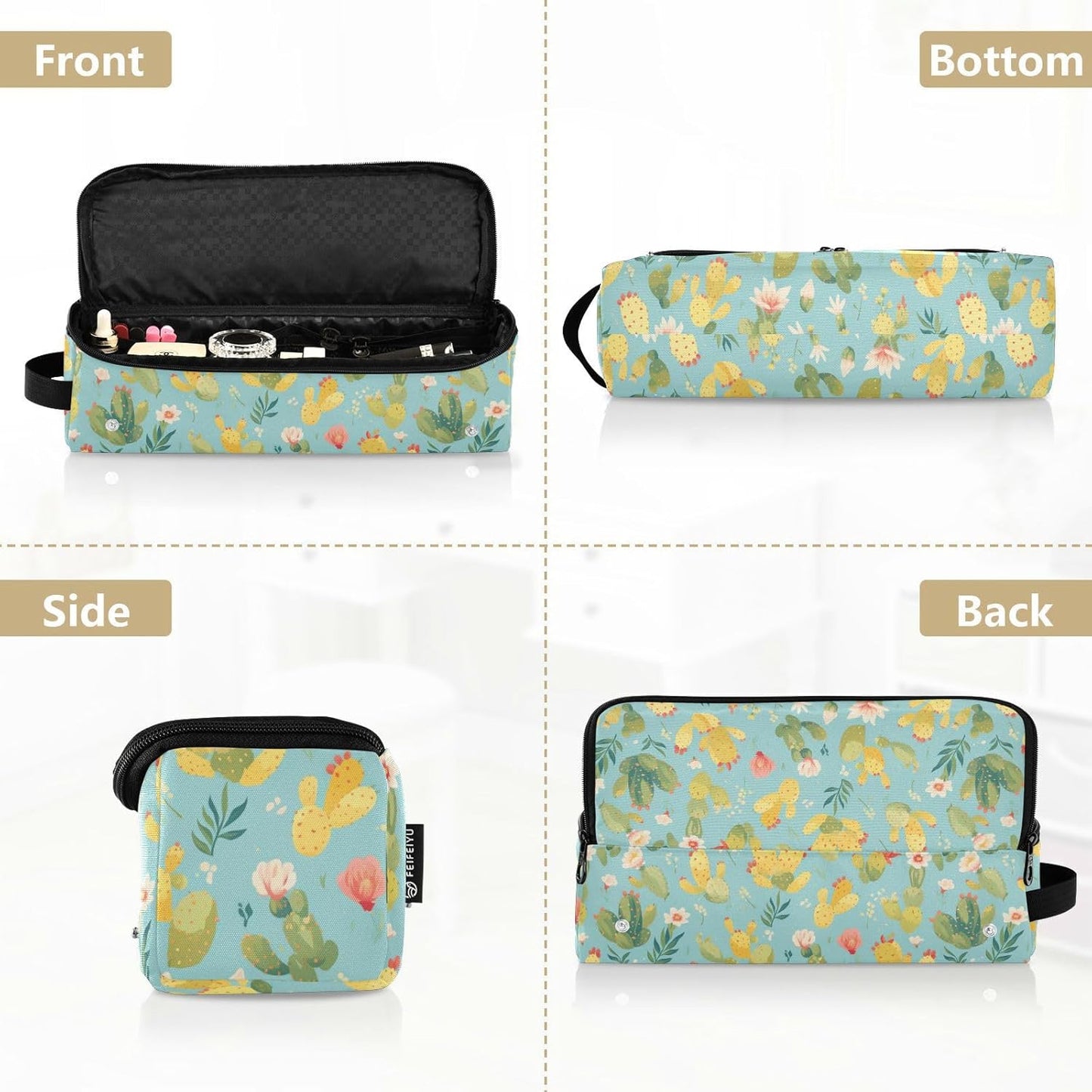 Little Cacti - Borsa da viaggio per attrezzi da capelli, con tappetino in ferro, grande, custodia da viaggio per piastre, piastre e arricciacapelli, portatile, essenziale da viaggio