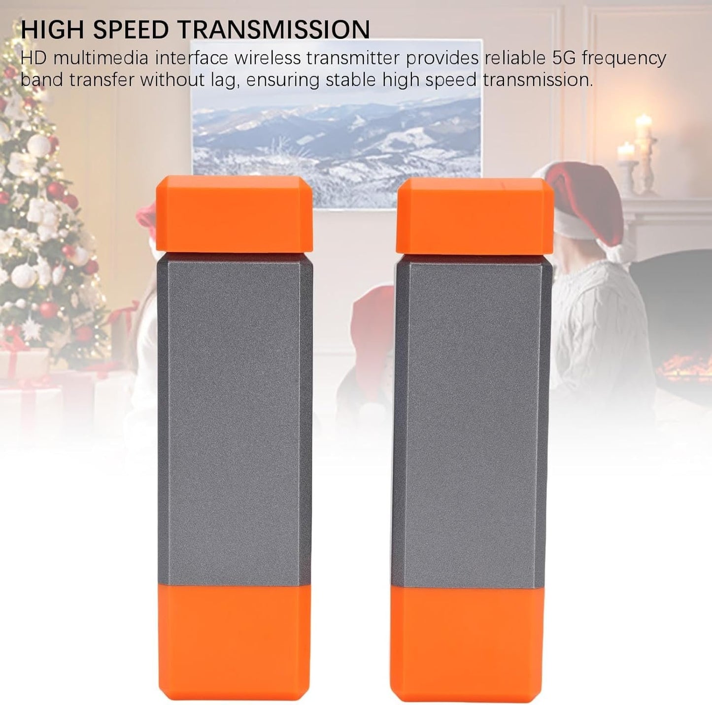 Wireless HDMI Transmitter and Receiver, Plug Play, Portable 1080P Extender, 5G Portable Wireless HDMI Extender Kit for Streaming Video and Audio to HDTV Projector Monitor