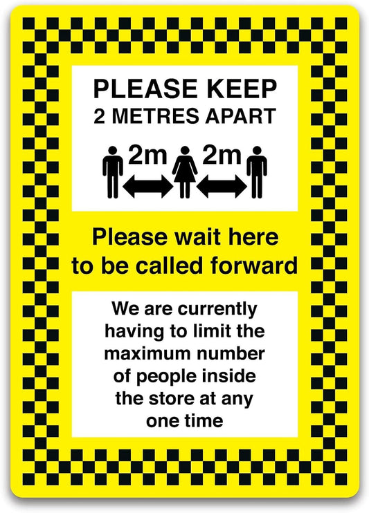 Targa In Metallo Please Keep 2M Apart Sign, Health And Safety Hygiene Virus Risk Metal Signboard Decorative Poster Segno Lamiera Vintage Targhe Metallo Per Bagno Cafe Cucina M