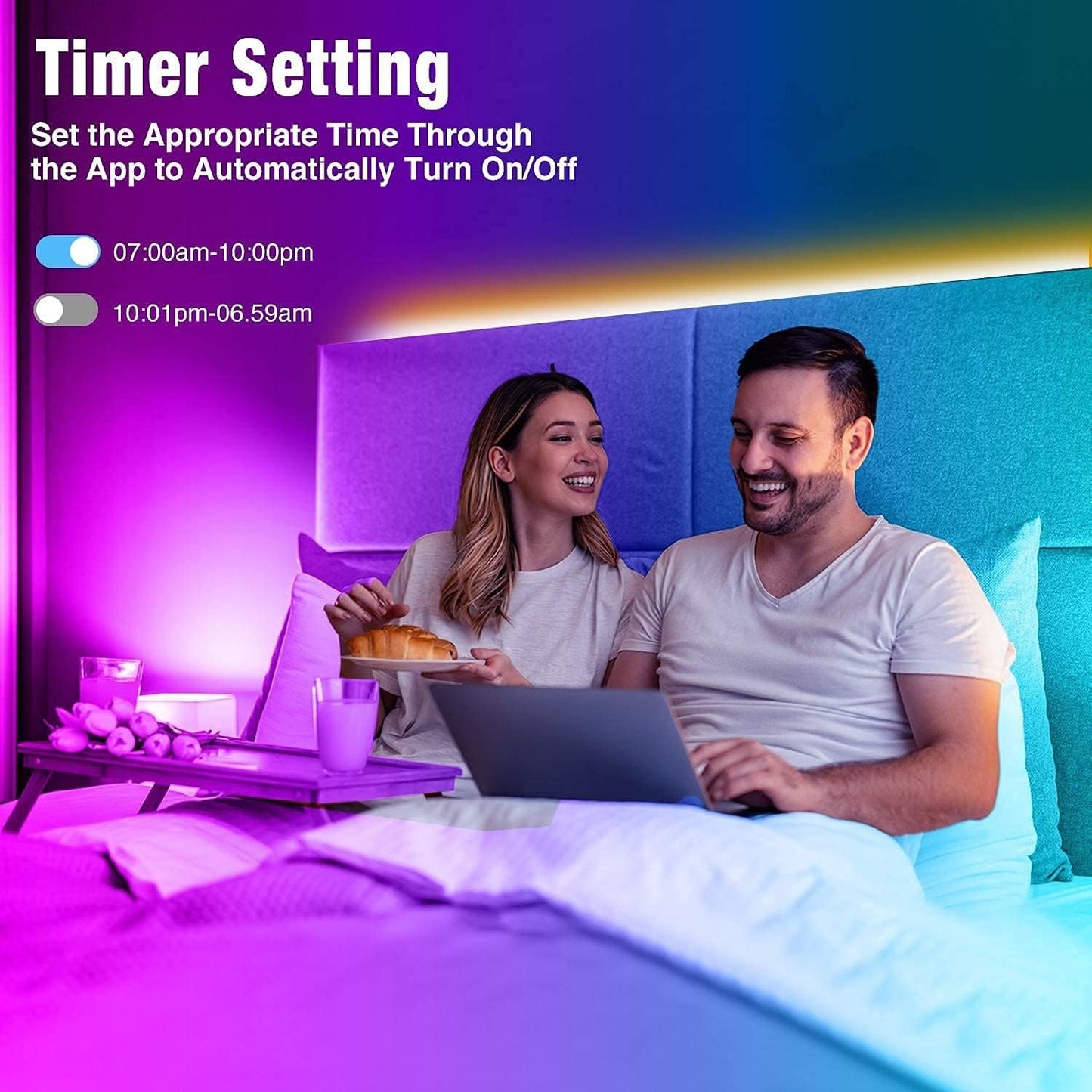 Led Lights 100ft(2 Rolls of 50ft) Smart APP Control Music Sync Led Strip Lights RGB Color Changing Led Lights Strips with Remote Led Lights for Bedroom Kitchen and Party