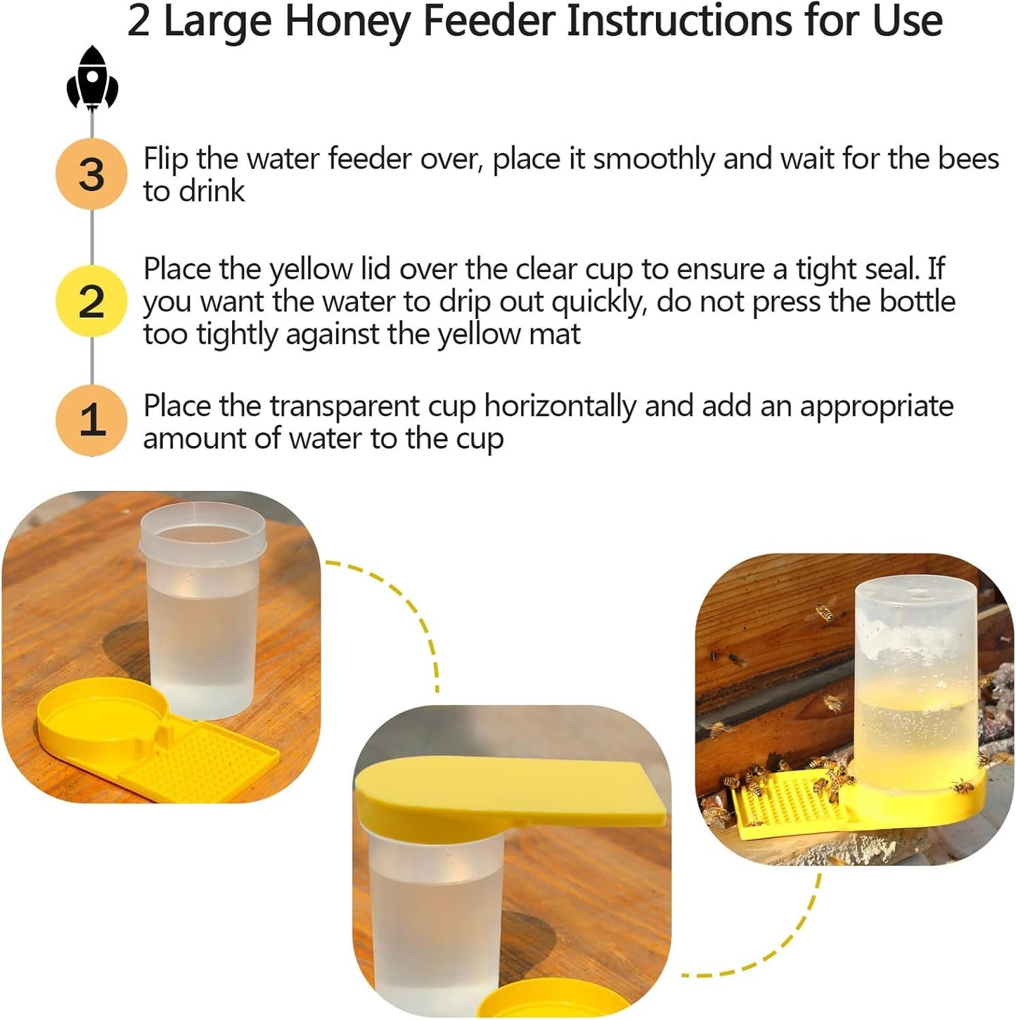 4 Pack Bee Feeders for Hives Honey Feeder 2 Large and 2 Small Bee Water Feeder Honey Beehive Entrance Feeder Beekeeping Water Dispenser Bee Drinking Beekeeping Equipment Nest Beekeeper Tools