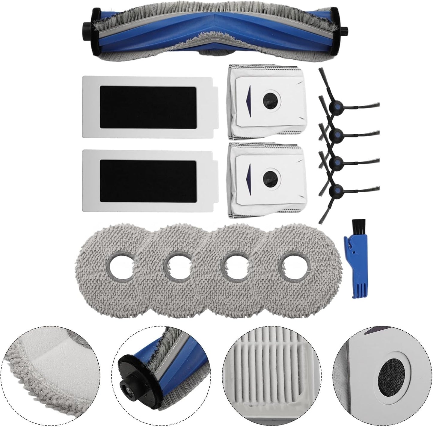 Essential Cleaning Tools - Spazzole laterali di ricambio e filtri compatibili con aspirapolvere ECOVACS T30 PRO