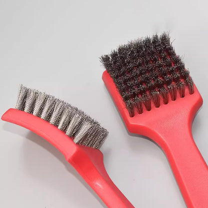 Car Wash Wheel Rim Brush, Steel Wire Wheel Cleaner Brush, Car Wheel Cleaning Brush, Heavy Duty Tire and Upholstery Cleaning Brush, Short Handle Tire Cleaner for Car Detailing