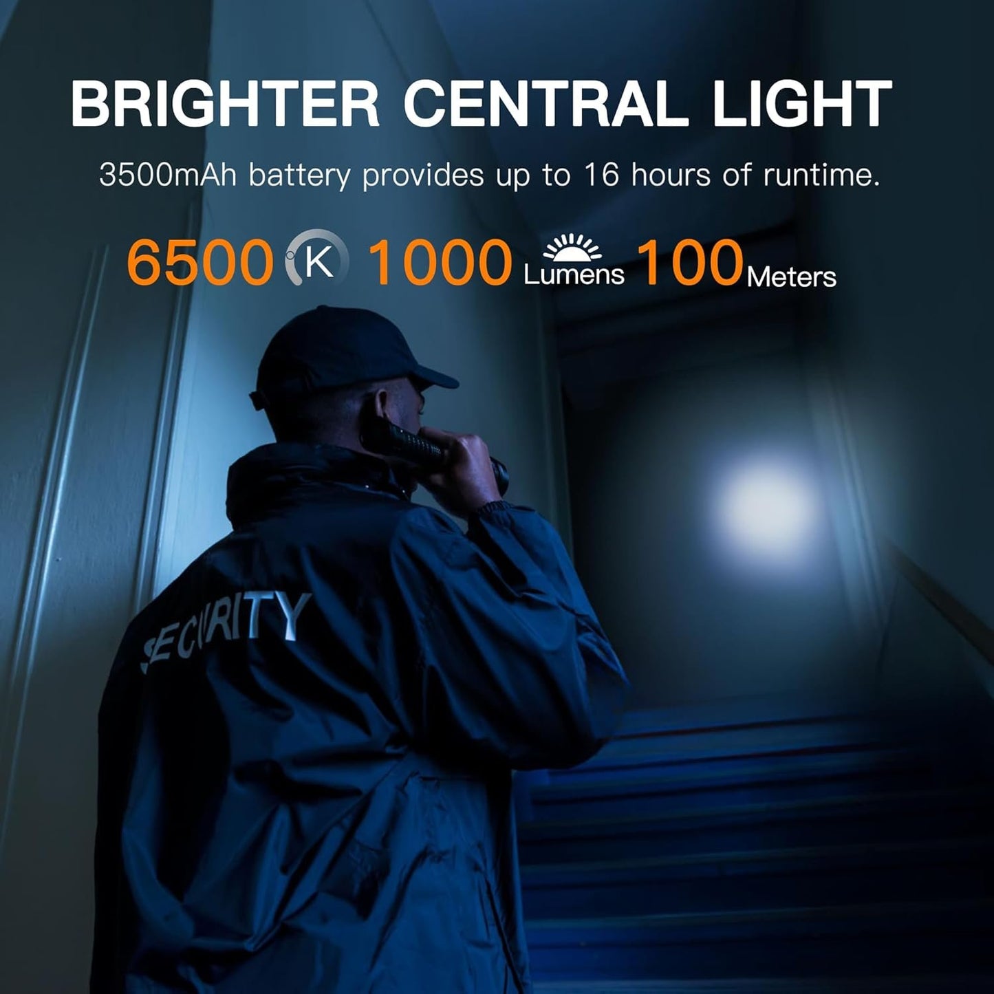 KunHe Rechargeable Flashlight High Lumens Duty Flashlight with Belt Holster Bright LED Tactical Flash Light with 4 Modes Long Lasting IPX7 Water Resistant for Security Police